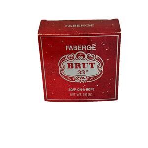 Vintage Men’s Fabergé BRUT 33 Soap-On-A-Rope 5 oz Bar New Dead Stock Unused